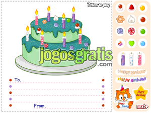 Happy Birthday Postal Jogos de pintar